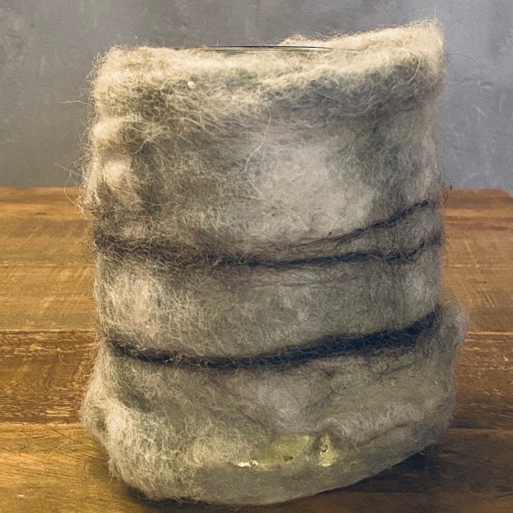 Matana handmade felted candle holder